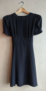 Topshop Navy Polka dot dress with tie back